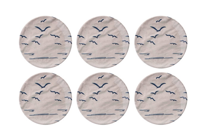 Hermia Larum Juego de 6 Platos de Postre Azul Oscuro en Porcelana de 19,3 cm Hermia Larum Juego de 6 Platos de Postre Azul Oscuro en Porcelana de 19,3 cm